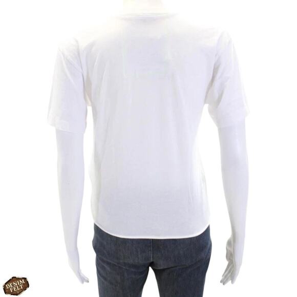 Aviator Nation Embroidered Heart Cropped Tee White Rainbow Logo Size Small NEW - Picture 4 of 12